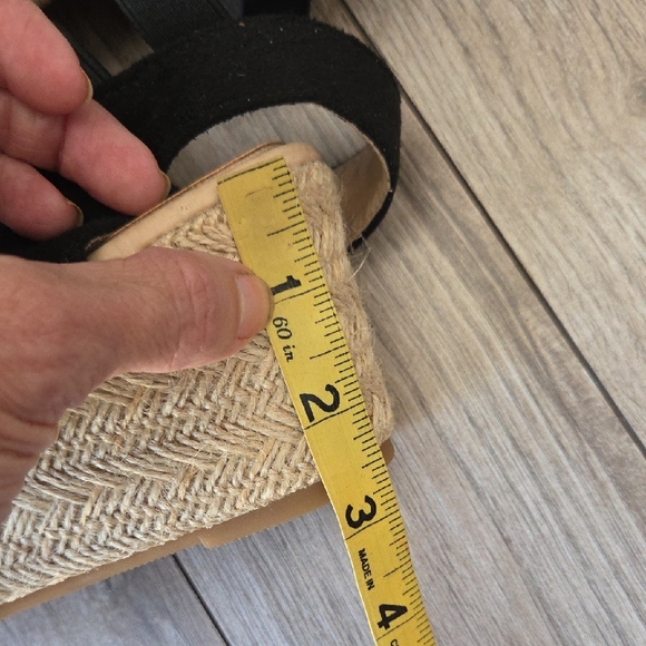 Black Espadrille Wedge Sandals with Ankle Straps 10 - Picture 4 of 8